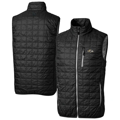 Men's Cutter & Buck Baltimore Ravens Big Tall Rainier PrimaLoft Eco Insulated Full-Zip Puffer Vest
