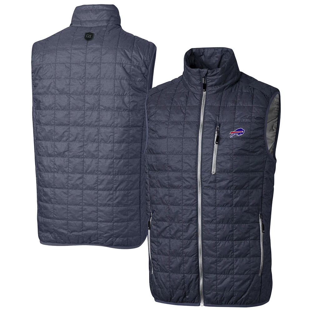 Men's Cutter & Buck Navy Buffalo Bills Big Tall Rainier PrimaLoft Eco Insulated Full-Zip Puffer Vest