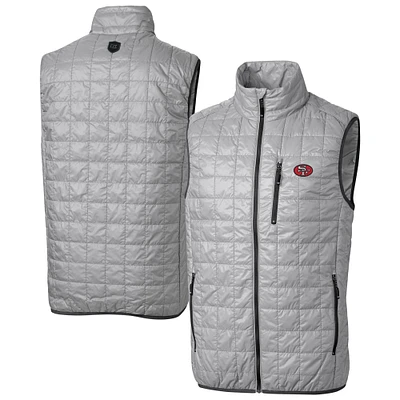 Men's Cutter & Buck Gray San Francisco 49ers Big Tall Rainier PrimaLoft Eco Insulated Full-Zip Puffer Vest