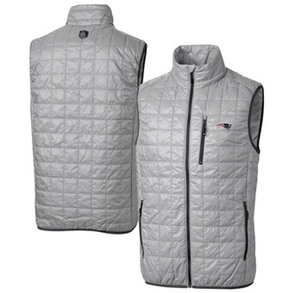 Men's Cutter & Buck New England Patriots Big Tall Rainier PrimaLoft Eco Insulated Full-Zip Puffer Vest