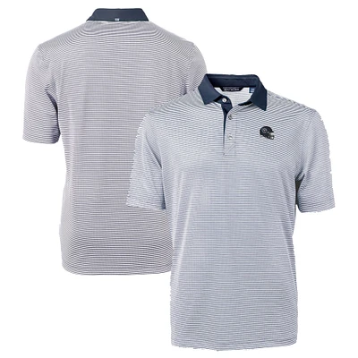 Men's Cutter & Buck Navy Tennessee Titans Big Tall Virtue Eco Pique Micro Stripe DryTec Tri-Blend Recycled Polo