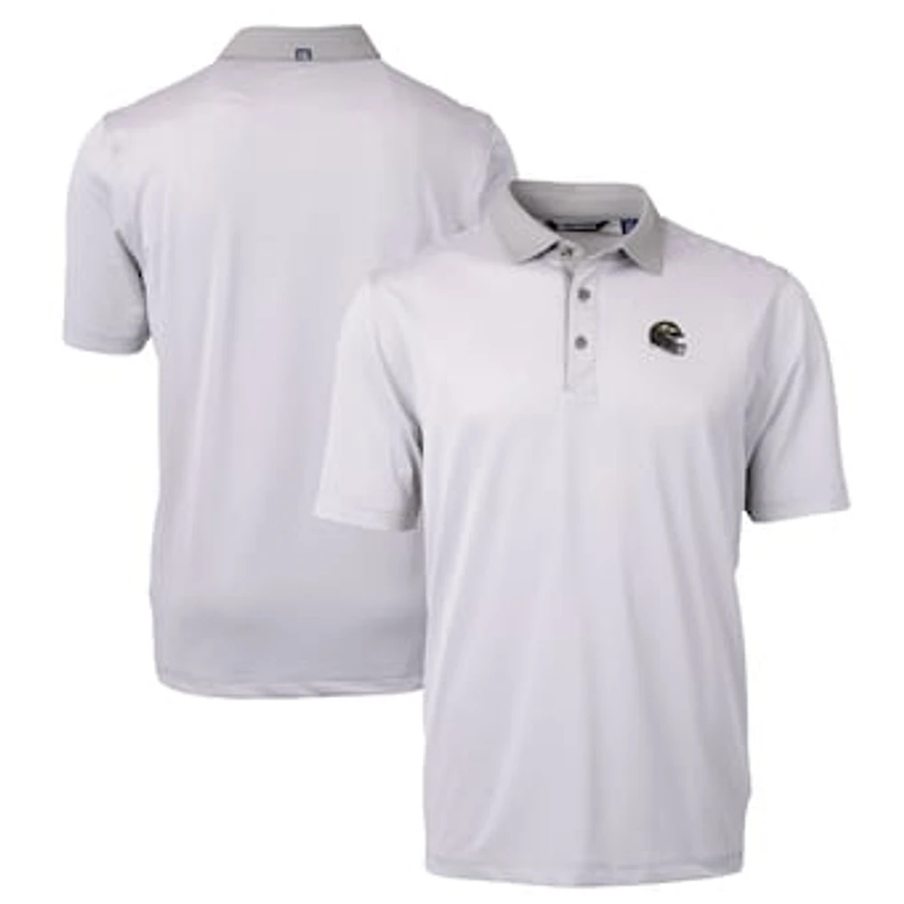 Men's Cutter & Buck Gray Baltimore Ravens Big Tall Virtue Eco Pique Micro Stripe Recycled Polo