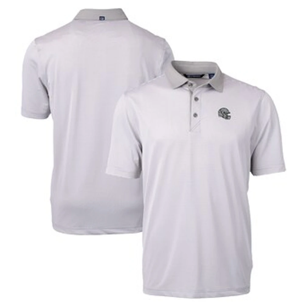 Men's Cutter & Buck Gray Las Vegas Raiders Big Tall Virtue Eco Pique Micro Stripe Recycled Polo
