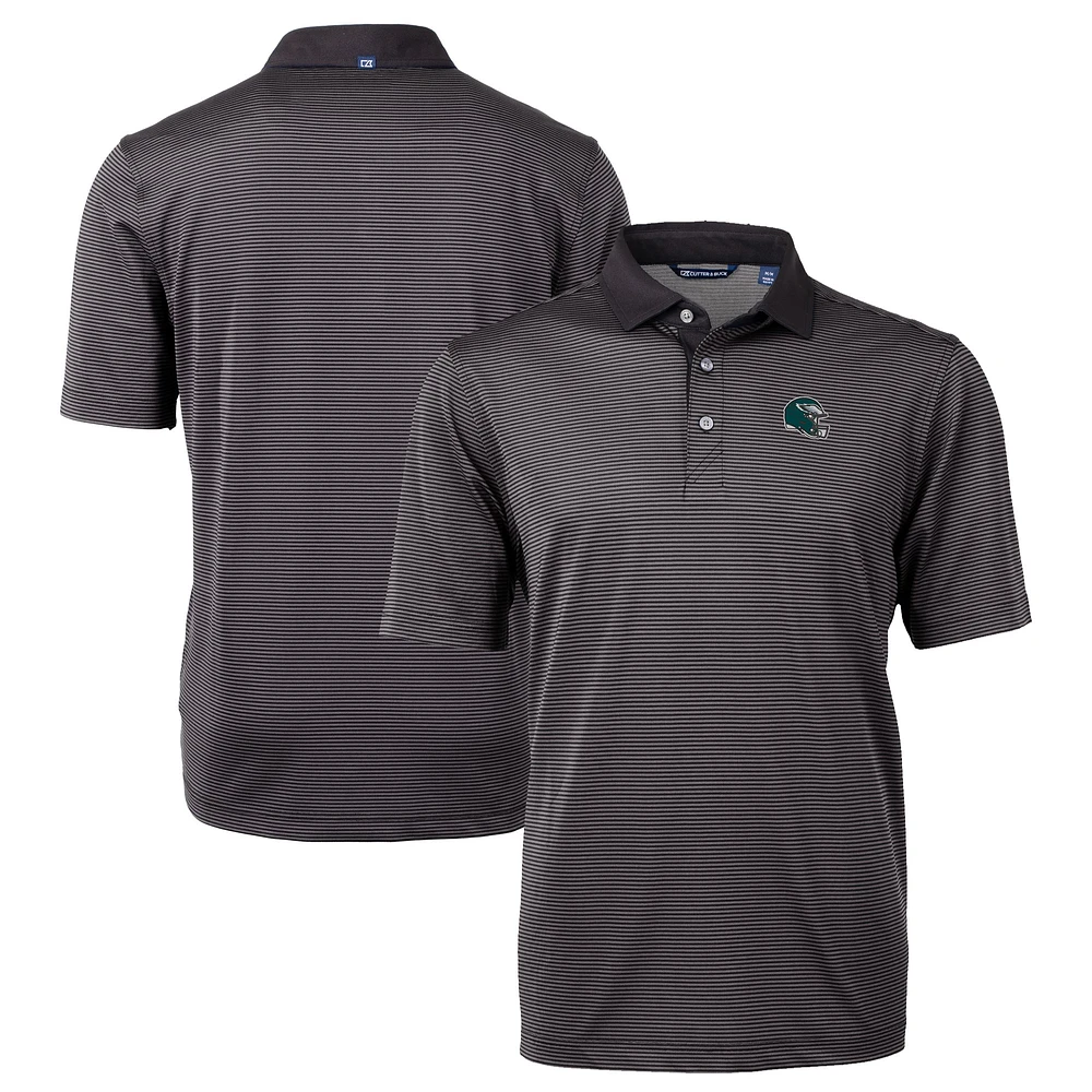 Men's Cutter & Buck Philadelphia Eagles Big Tall Virtue Eco Pique Micro Stripe DryTec Tri-Blend Recycled Polo
