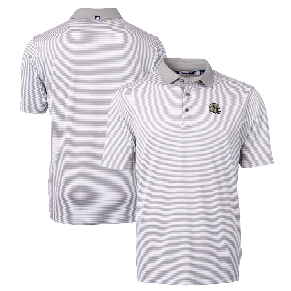 Men's Cutter & Buck Gray New Orleans Saints Big Tall Virtue Eco Pique Micro Stripe Recycled Polo