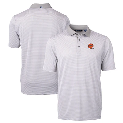 Men's Cutter & Buck Gray Cincinnati Bengals Big Tall Virtue Eco Pique Micro Stripe Recycled Polo