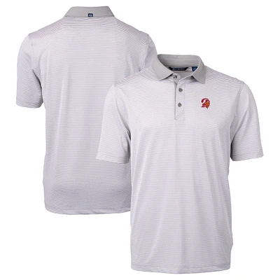 Men's Cutter & Buck Gray Tampa Bay Buccaneers Big Tall Virtue Eco Pique Micro Stripe Recycled Polo