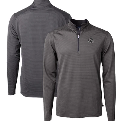 Men's Cutter & Buck Atlanta Falcons Big Tall Virtue Eco Pique Micro Stripe Tri-Blend Quarter-Zip Jacket