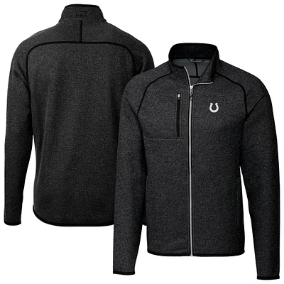 Men's Cutter & Buck Heather Charcoal Indianapolis Colts Big Tall Mainsail Sweater-Knit Full-Zip Jacket