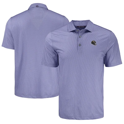 Men's Cutter & Buck Purple Baltimore Ravens Pike Eco Shadow Check Print Recycled Polo