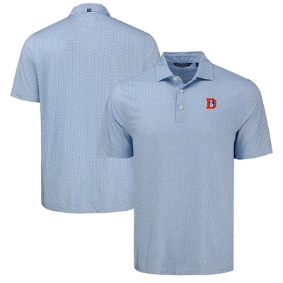 Men's Cutter & Buck Blue Denver Broncos Pike Eco Diamond Dot Print Polo