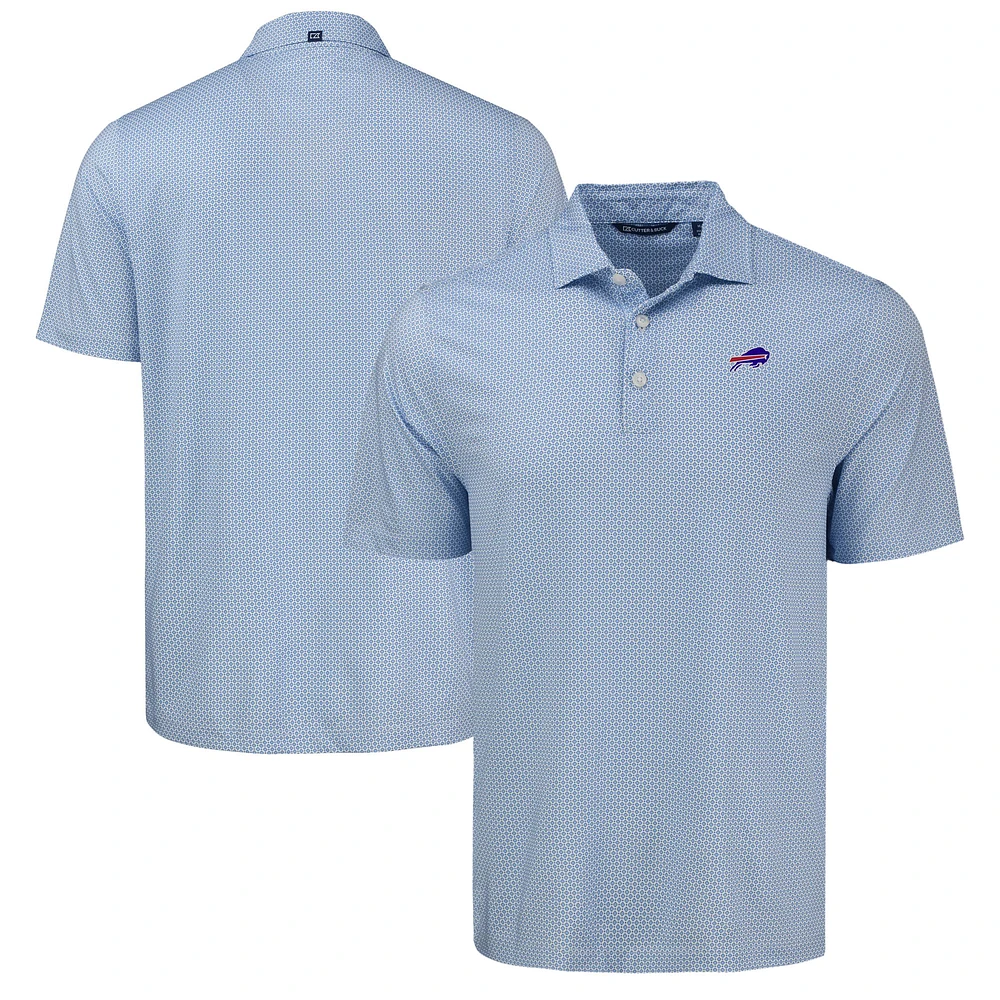Men's Cutter & Buck Royal Buffalo Bills Pike Eco Diamond Dot Print Polo