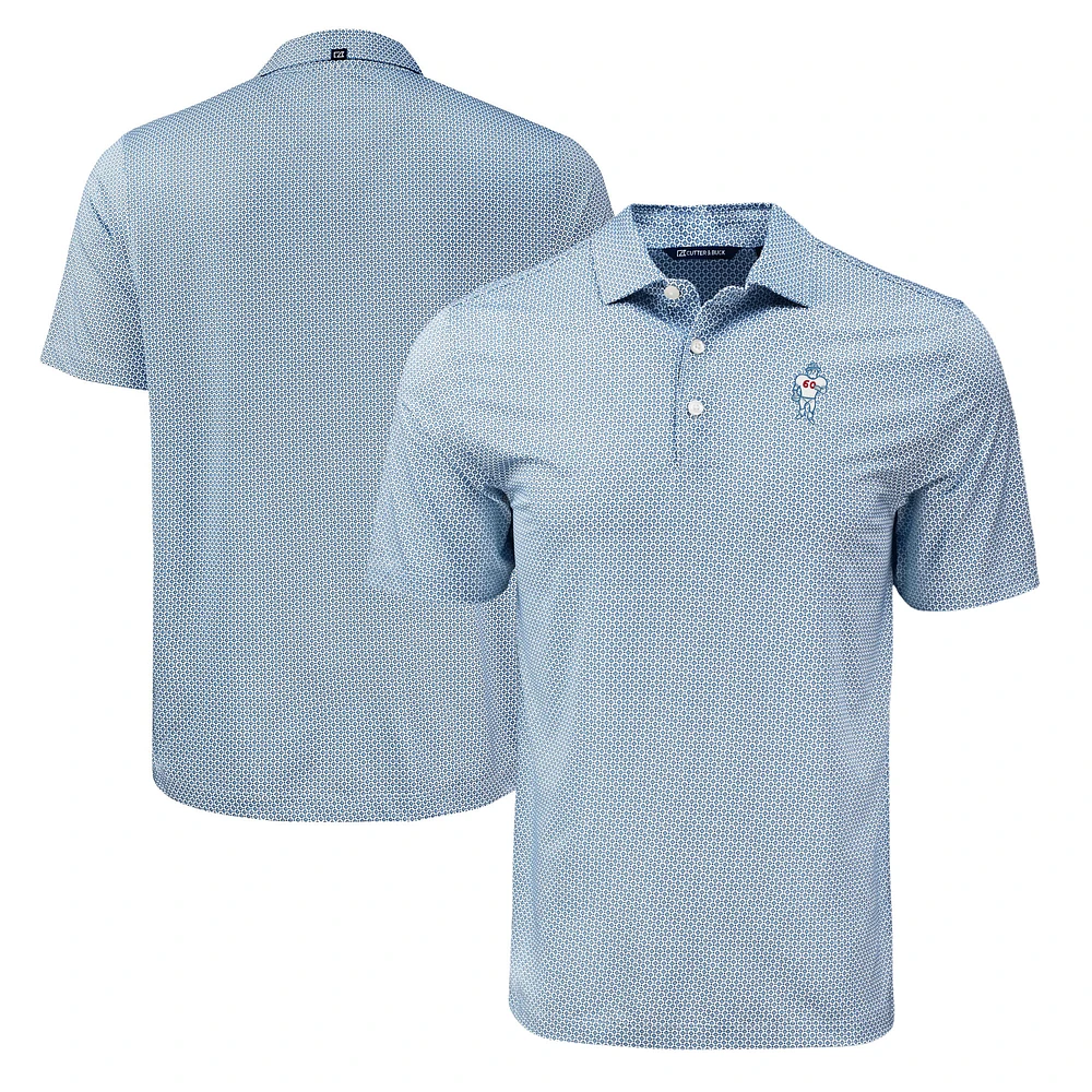 Men's Cutter & Buck Houston Oilers Gridiron Classics Pike Eco Diamond Dot Print Polo