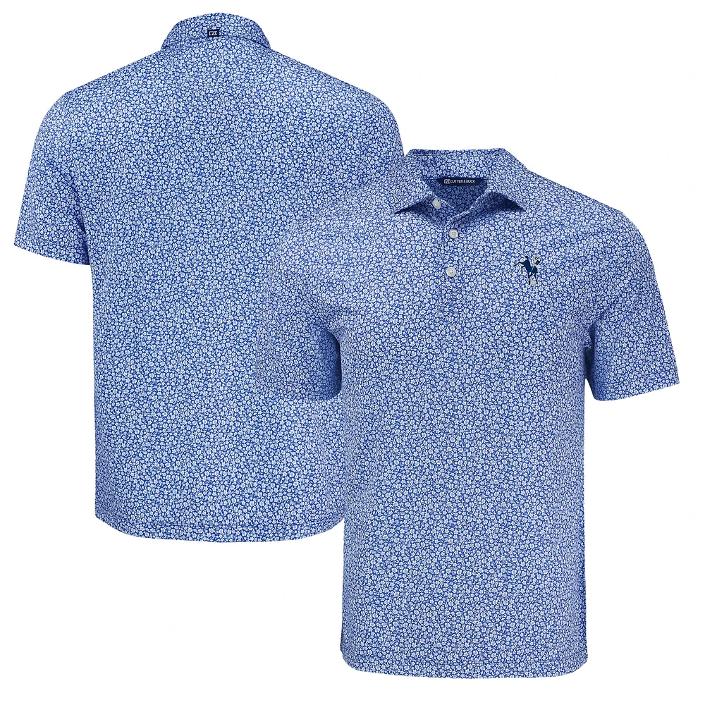 Men's Cutter & Buck Royal Indianapolis Colts Pike Eco Flora Print Polo