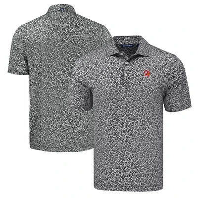 Men's Cutter & Buck Black Tampa Bay Buccaneers Pike Eco Flora Print Polo