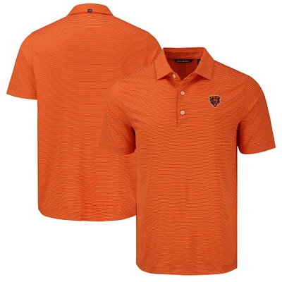Men's Cutter & Buck Orange Chicago Bears Forge Eco Fine Line Stripe Polo