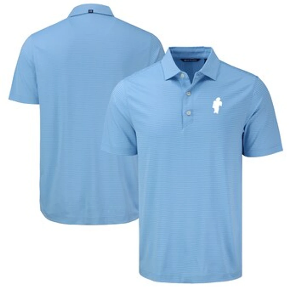Men's Cutter & Buck Light Blue Houston Oilers Gridiron Classics Forge Eco Fine Line Stripe Polo