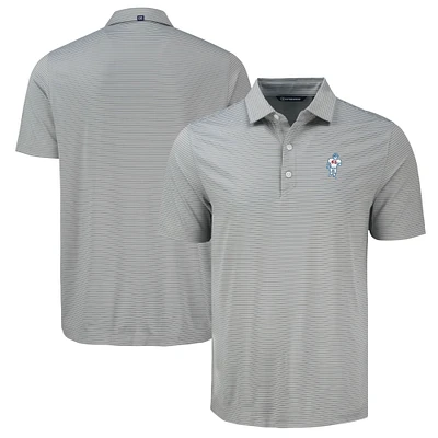 Men's Cutter & Buck Gray Houston Oilers Gridiron Classics Forge Eco Fine Line Stripe Polo