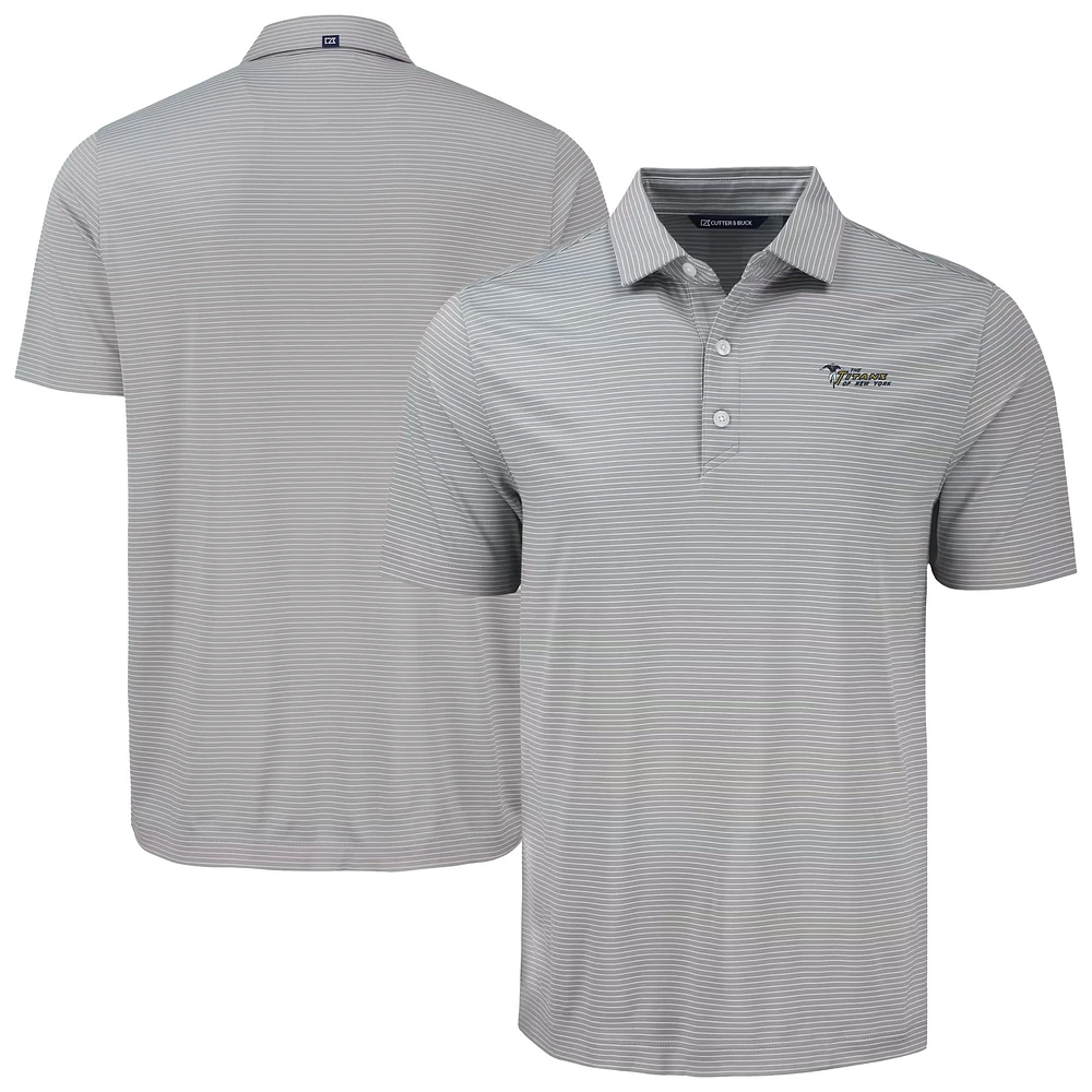 Men's Cutter & Buck Gray New York Jets Forge Eco Fine Line Stripe Polo