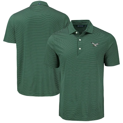 Men's Cutter & Buck Green Philadelphia Eagles Forge Eco Fine Line Stripe Polo