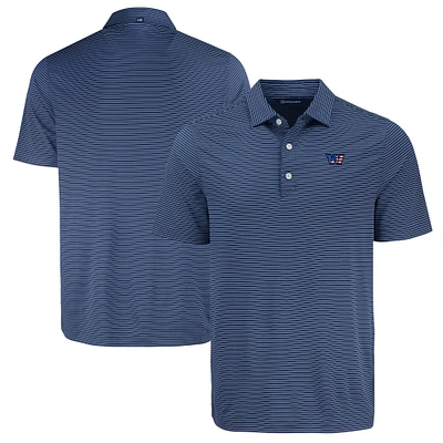 Men's Cutter & Buck Navy Washington Commanders Forge Eco Fine Line Stripe Polo