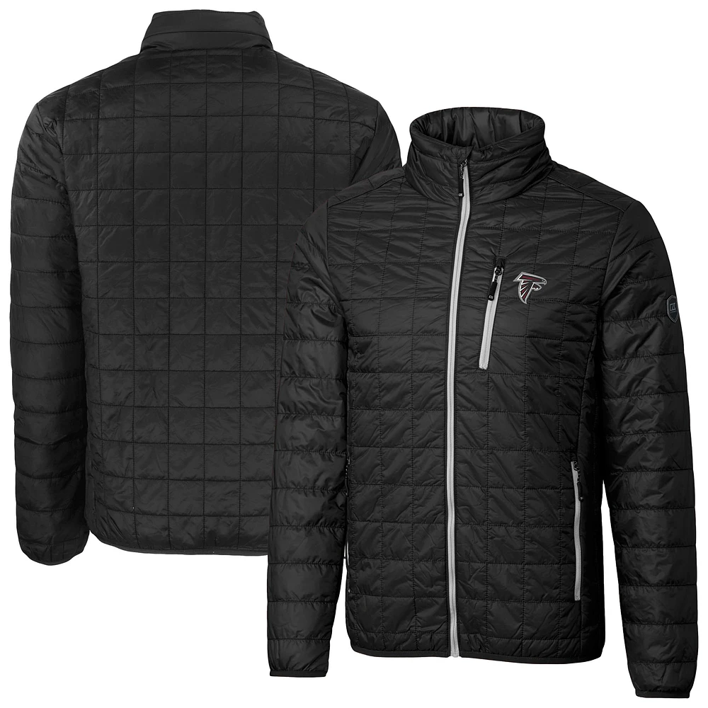 Men's Cutter & Buck Black Atlanta Falcons Big Tall Rainier PrimaLoft Eco Insulated Full-Zip Puffer Jacket