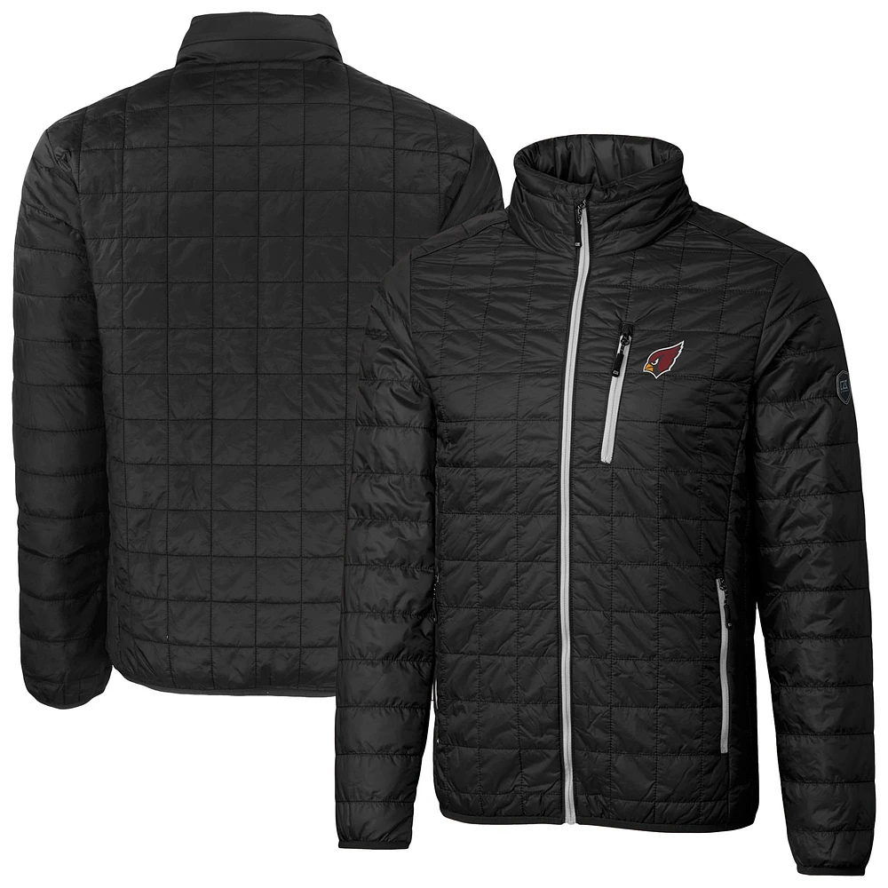 Men's Cutter & Buck Black Arizona Cardinals Big Tall Rainier PrimaLoft Eco Insulated Full-Zip Puffer Jacket