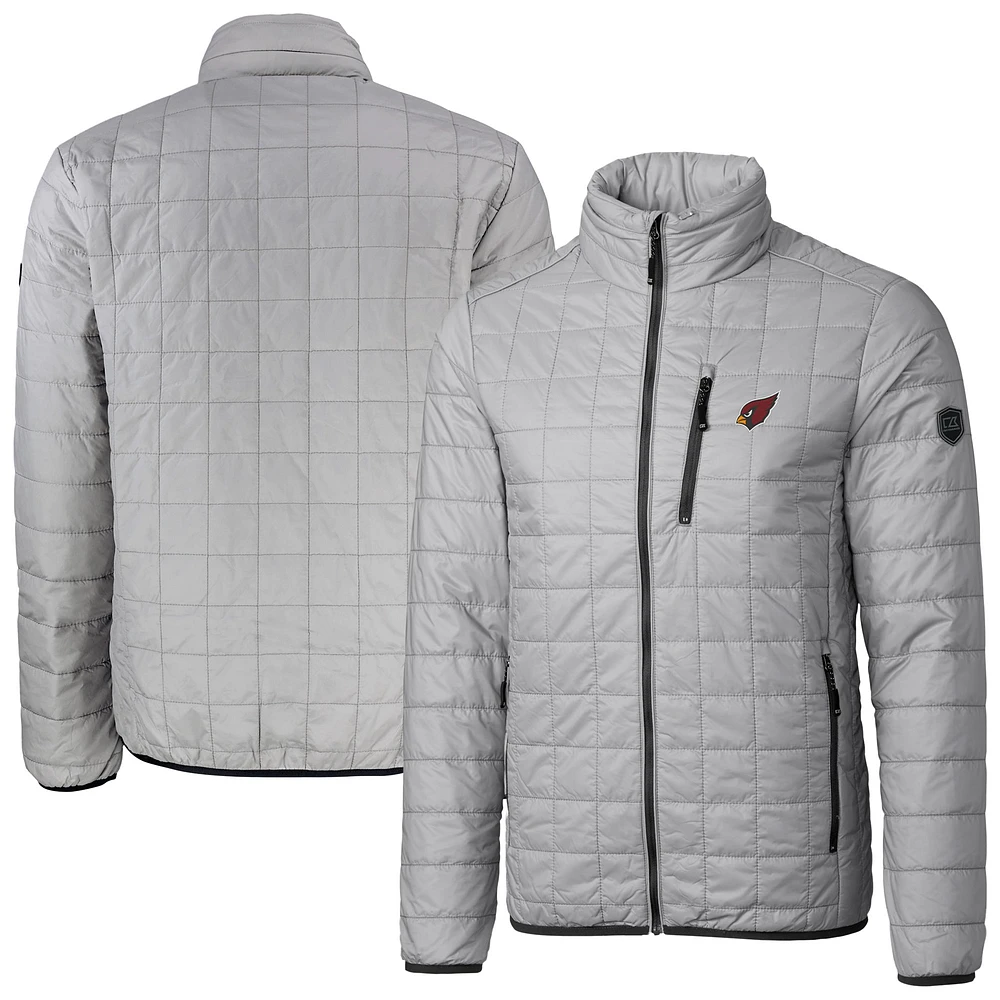 Men's Cutter & Buck Gray Arizona Cardinals Big Tall Rainier PrimaLoft Eco Insulated Full-Zip Puffer Jacket