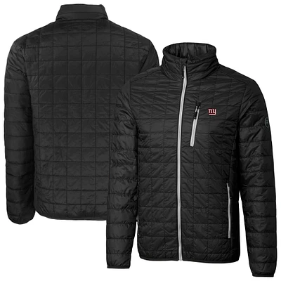 Men's Cutter & Buck Black New York Giants Big Tall Rainier PrimaLoft Eco Insulated Full-Zip Puffer Jacket