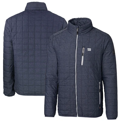 Men's Cutter & Buck Anthracite New York Giants Big Tall Rainier PrimaLoft Eco Insulated Full-Zip Puffer Jacket