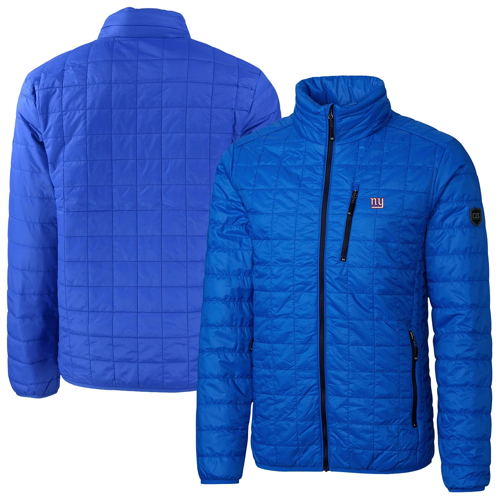 Men's Cutter & Buck Royal New York Giants Big Tall Rainier PrimaLoft Eco Insulated Full-Zip Puffer Jacket