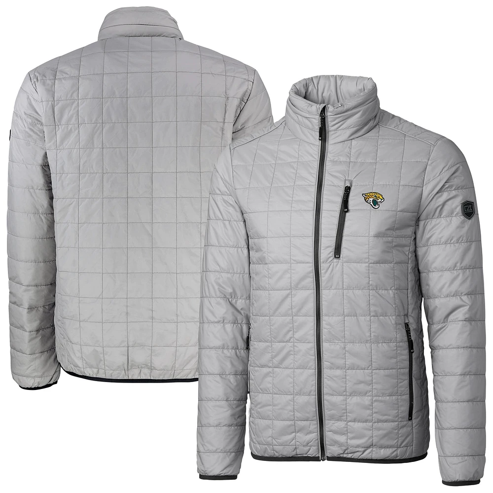 Men's Cutter & Buck Gray Jacksonville Jaguars Big Tall Rainier PrimaLoft Eco Insulated Full-Zip Puffer Jacket
