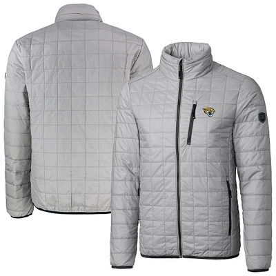 Men's Cutter & Buck Gray Jacksonville Jaguars Big Tall Rainier PrimaLoft Eco Insulated Full-Zip Puffer Jacket