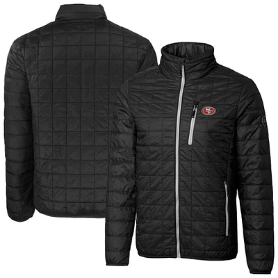 Men's Cutter & Buck Black San Francisco 49ers Big Tall Rainier PrimaLoft Eco Insulated Full-Zip Puffer Jacket