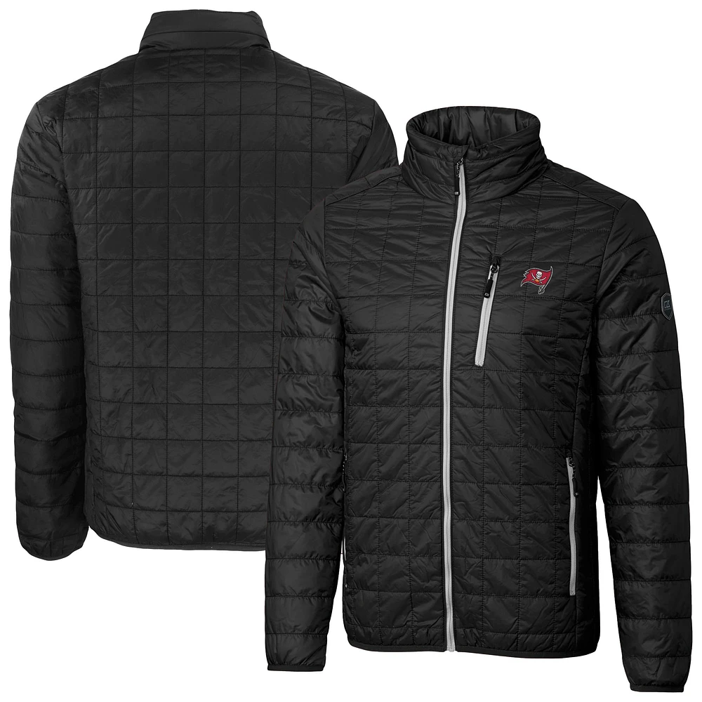 Men's Cutter & Buck Black Tampa Bay Buccaneers Big Tall Rainier PrimaLoft Eco Insulated Full-Zip Puffer Jacket
