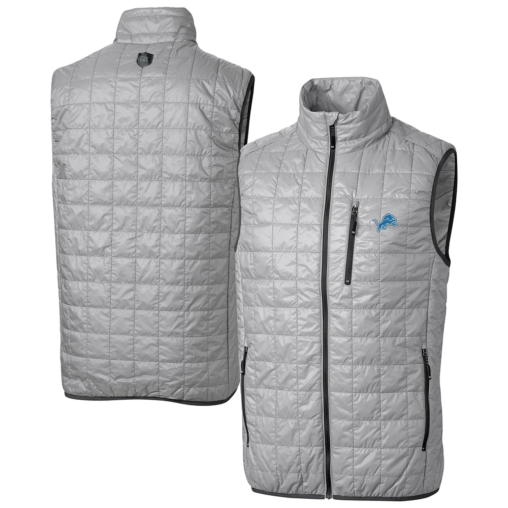 Men's Cutter & Buck Detroit Lions Big Tall Rainier PrimaLoft® Eco Insulated Full-Zip Puffer Vest