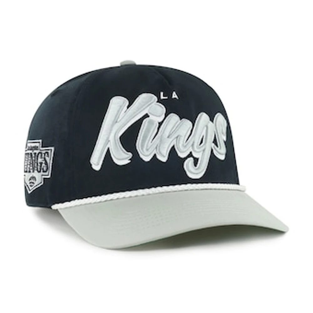 Men's '47 Black/Silver Los Angeles Kings Dropshadow Rope Hitch Adjustable Hat