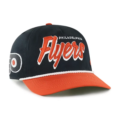 Men's '47 Black/Orange Philadelphia Flyers Dropshadow Rope Hitch Adjustable Hat