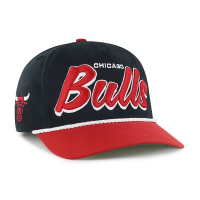 Men's '47 Black/Red Chicago Bulls Dropshadow Rope Hitch Adjustable Hat