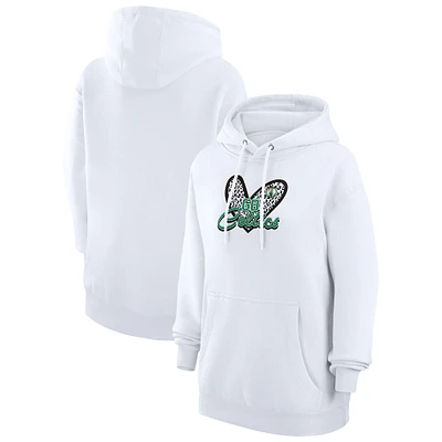 Women's G-III 4Her by Carl Banks White Boston Celtics Leopard Heart Graphic Fleece Pullover Hoodie