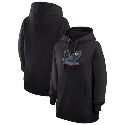 Women's G-III 4Her by Carl Banks Oklahoma City Thunder Leopard Heart Graphic Fleece Pullover Hoodie