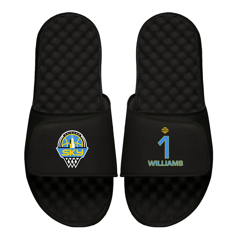 Men's ISlide Elizabeth Williams Black Chicago Sky Logo Split Slide Sandals