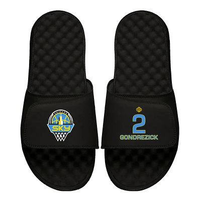 Men's ISlide Kysre Gondrezick Black Chicago Sky Logo Split Slide Sandals