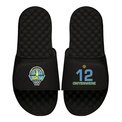 Men's ISlide Michaela Onyenwere Black Chicago Sky Logo Split Slide Sandals