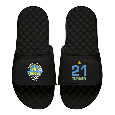 Men's ISlide Brianna Turner Black Chicago Sky Logo Split Slide Sandals