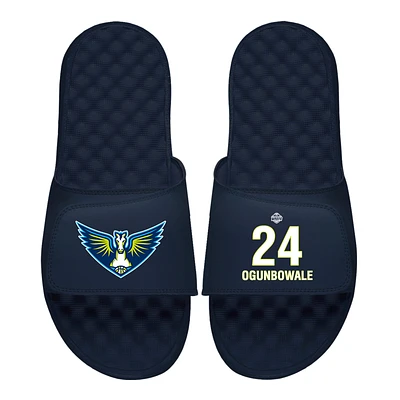 Men's ISlide Arike Ogunbowale Navy Dallas Wings Logo Split Slide Sandals