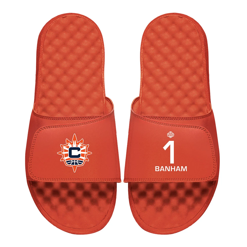 Men's ISlide Rachel Banham Orange Connecticut Sun Logo Split Slide Sandals