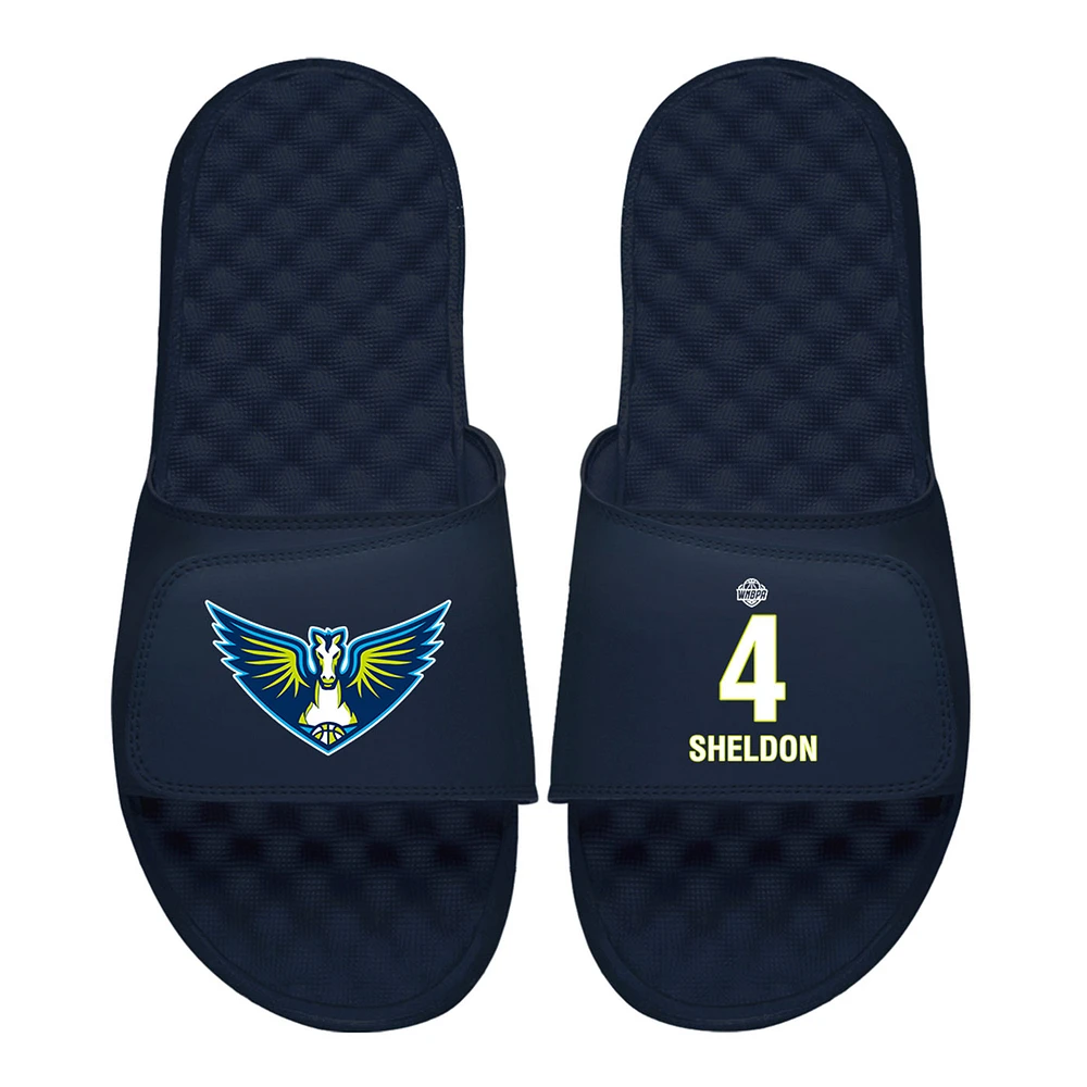 Men's ISlide Jacy Sheldon Navy Dallas Wings Logo Split Slide Sandals