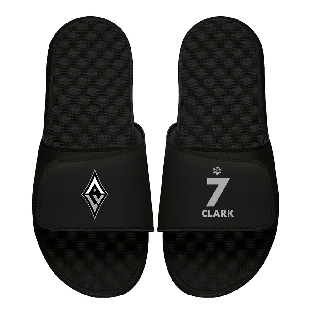 Men's ISlide Alysha Clark Black Las Vegas Aces Logo Split Slide Sandals
