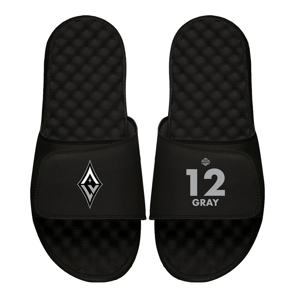 Men's ISlide Chelsea Gray Black Las Vegas Aces Logo Split Slide Sandals